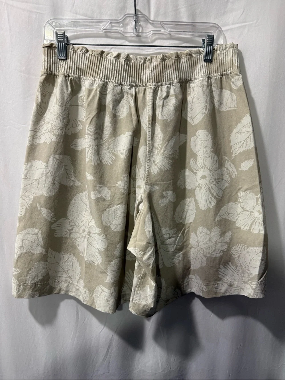 lululemon athletica Beige Floral Rib-Waist Women's Shorts